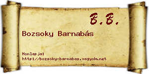 Bozsoky Barnabás névjegykártya