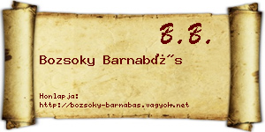 Bozsoky Barnabás névjegykártya