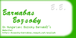 barnabas bozsoky business card